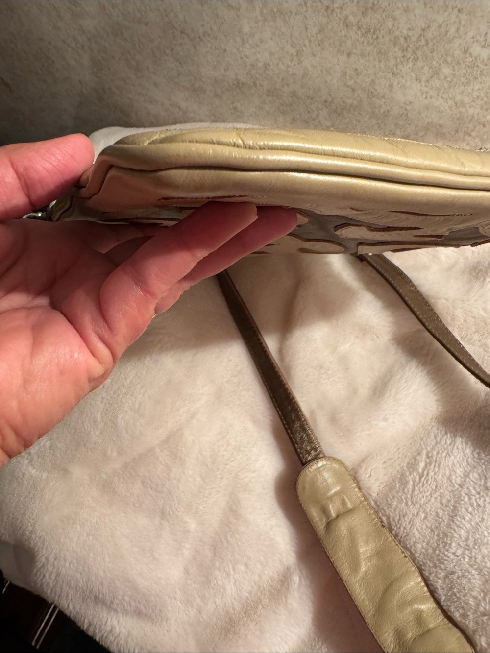 Labrado Leather in Beige and Brown - crossbody Embossed Leather Design - Picture 10 of 15